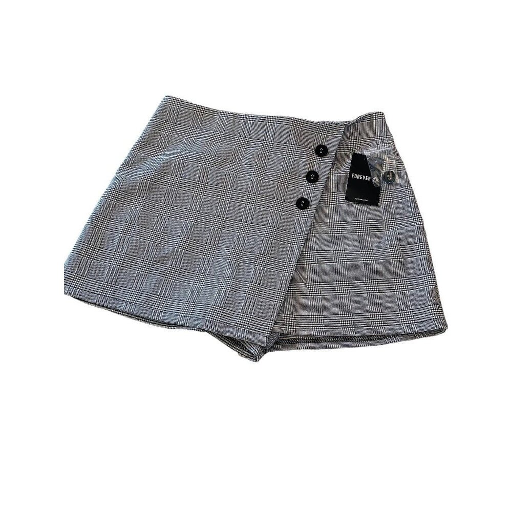 Large Forever‎ 21 Junior Women's New Skort Skirt Shorts Plaid Stretch